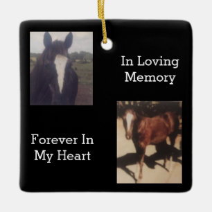 Pet Memorial Two Photo Keepsake Ceramic Ornament