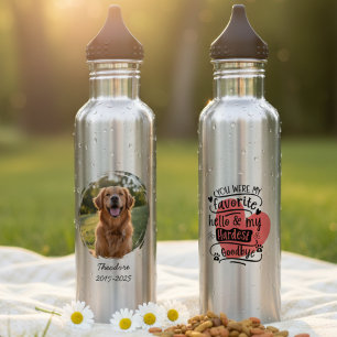 Pet Memorial Water Bottle - Photo & Dates