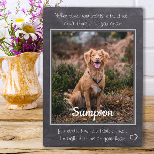 Pet Memorial-When tomorrow starts without me Quote Plaque