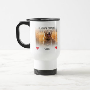 Pet Memorial With Hearts and Photo Travel Mug
