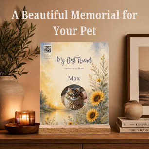 Pet Memorial with Photo & Spotify QR Code Acrylic Sign