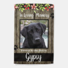 Pet Memorial Wood and Flowers Custom Photo