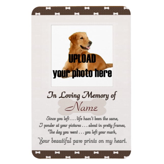 Pet Memorial -Your Beautifu Paw Prints on My Heart Magnet (Vertical)
