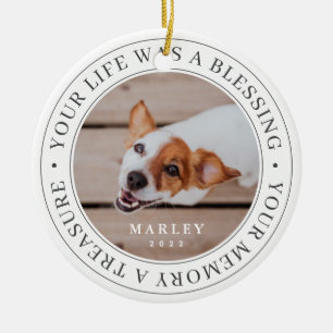 Pet Memorial Your Life a Blessing Modern Photo Ceramic Tree Decoration