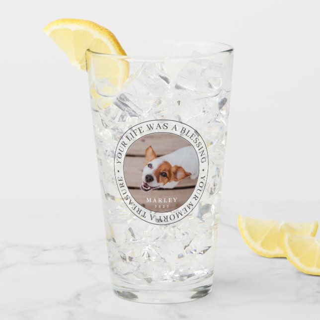 Pet Memorial Your Life a Blessing Modern Photo Glass (Front Ice)