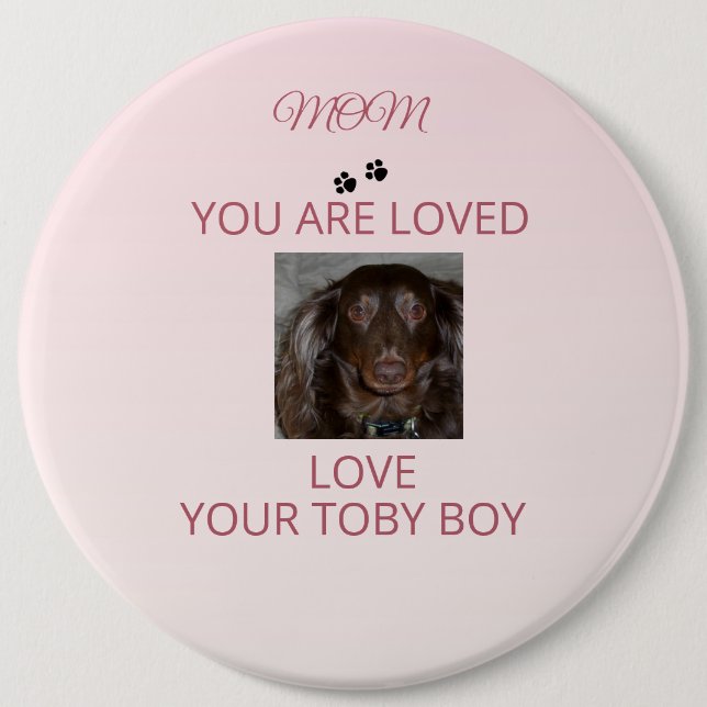 Pet Mom Heartfelt Photo Badge (Front)