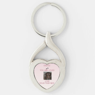 Pet Mom Heartfelt Photo Heart Key Ring