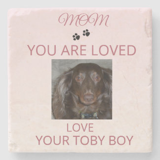 Pet Mom Love Photo Stone Art Coaster