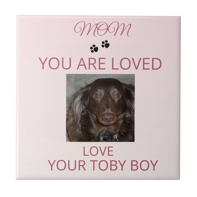 Pet Mom Love Photo Tile (Front)