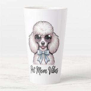 Pet Mom Vibes Poodle Dog Sunglasses Pink Gift Latte Mug