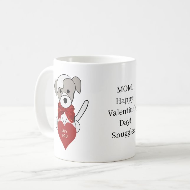 Pet Mother Valentine's Day Puppy Heart Coffee Cup (Front Left)