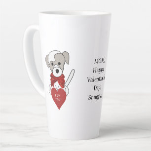 Pet Mother Valentine's Day Puppy Heart Latte Latte Latte Mug