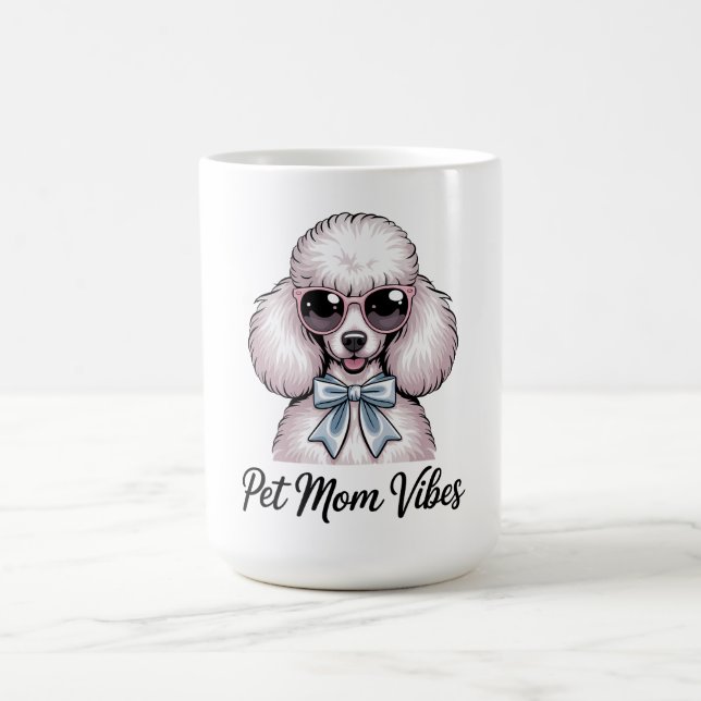 Pet Mum Vibes Poodle Dog Sunglasses Pink Gift Coffee Mug (Center)