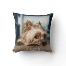 PET NAME and Photo Throw Pillow