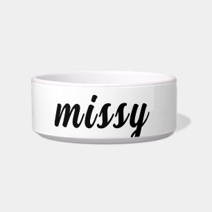 Pet Name Black and White stylish pet Bowl
