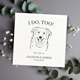  Pet Name Border Collie Drawing Dog Wedding  Napkin