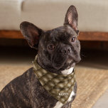 Pet Name Brown Tufted Smaller 18x18-in Square Bandana<br><div class="desc">A unique chocolate brown tufted pattern printed on one side of this bandanna with your pet's name on a brown background. Two sizes available: 18"x18" (kids, small dogs) and 22"x22" (adults, large dogs). Easily change name using the Template provided. Lightweight fabric that breathes well and dries quickly. 100% spun polyester....</div>