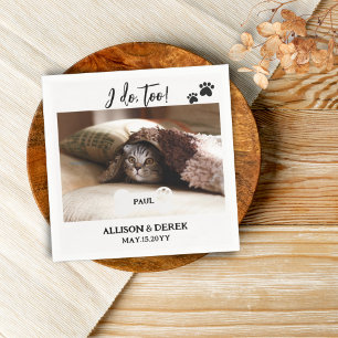 Pet Name Dog Cat Custom Photo Funny Wedding Napkin
