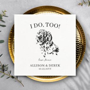Pet Name Golden Retriever Drawing Dog Wedding Napkin