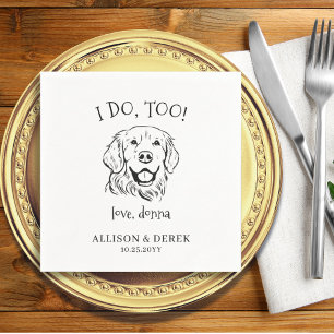 Pet Name Golden Retriever Drawing Dog Wedding  Napkin