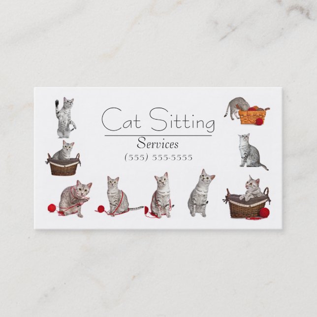 Pet or Cat Sitting Business Card (Front)