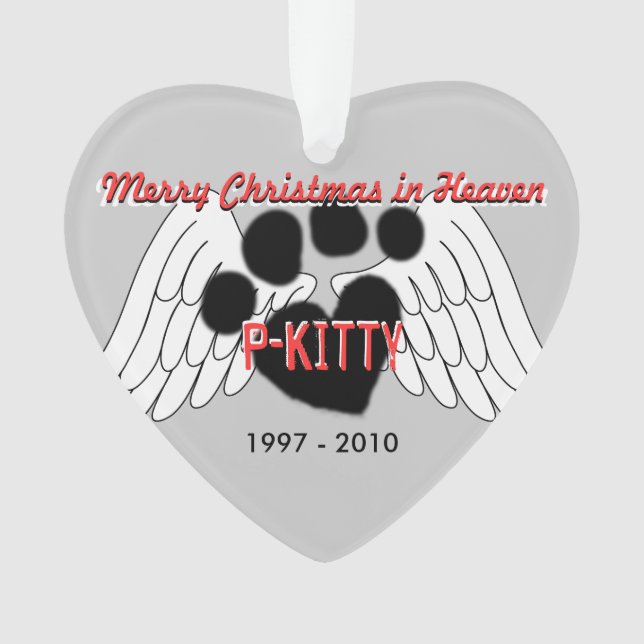 Pet Ornament -2 sided Merry Christmas in Heaven (Front)