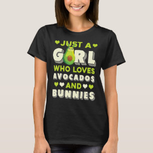 Pet Owner Animal Girls Avocado Women Rabbit Bunny T-Shirt