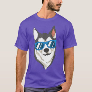 Pet Owner Cool Animal Dog Lover Sunglasses Siberia T-Shirt