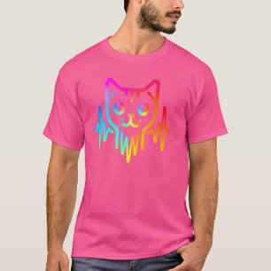 Pet Owner Kitten Lover Electrocardiogram Line Art T-Shirt