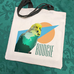 Pet Parakeet Love Budgie Retro Geometric Shapes Tote Bag