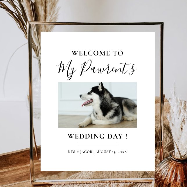 Pet Parents Welcome Minimalist Wedding Poster (Creator Uploaded)