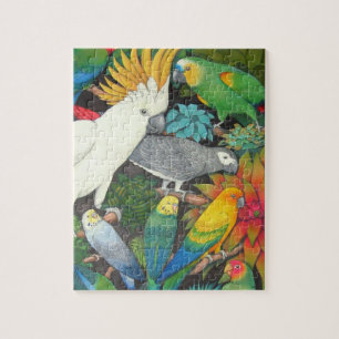 Pet Parrots in Bromeliad Plants Puzzle