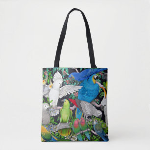 Pet Parrots of the World All Over Tote Bag