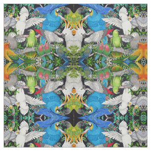 Pet Parrots of the World Fabric