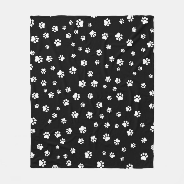 Pet Paw - Car or Dog Seamless Pattern Fleece Blanket (Front)