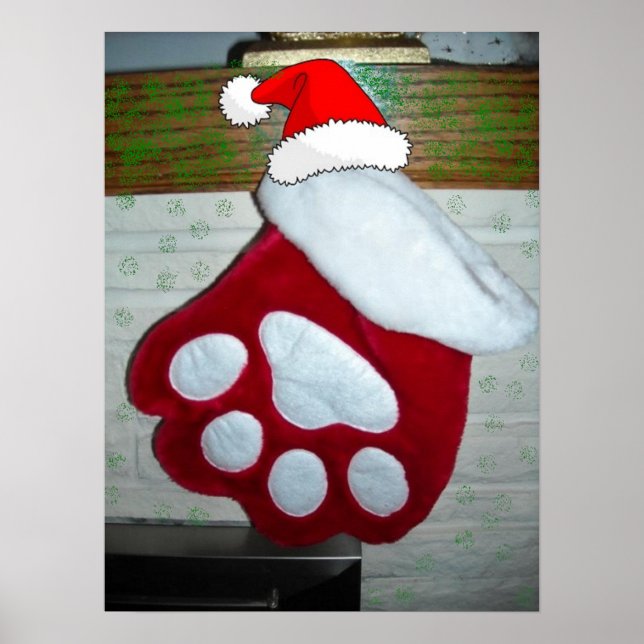 Pet Paw Christmas Stocking Poster (Front)