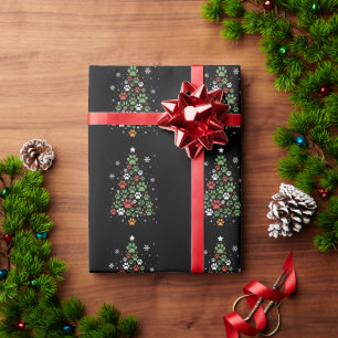 Pet Paw Christmas Tree Cats Dog Lover Xmas Wrapping Paper