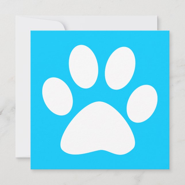 pet paw : colour customisable invitation (Front)
