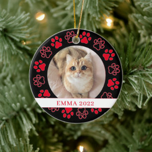 Pet Paw Custom Cat Photo Ceramic Ceramic Tree Decoration