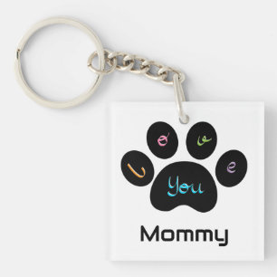 Pet Paw Dog / Cat Love you Mummy Key Ring