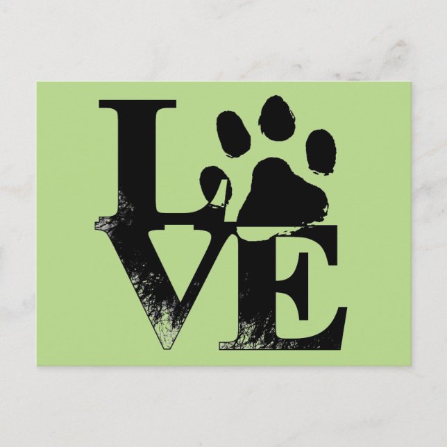 Pet Paw in LOVE Postcard (Front)