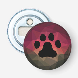 Pet paw in mobern ombre bold colours background  bottle opener