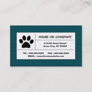 pet paw plaid business card