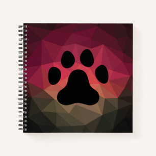 Pet paw print, cat/dog footprint pattern notebook