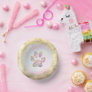 pet paw print  design classic paper plate