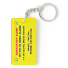 Pet Paw Print Emergency Alert Keychain