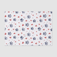 Pet Paw Print Heart Pattern Valentine's Day