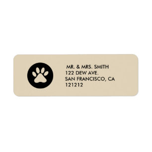 Pet Paw Print Holiday Return Address