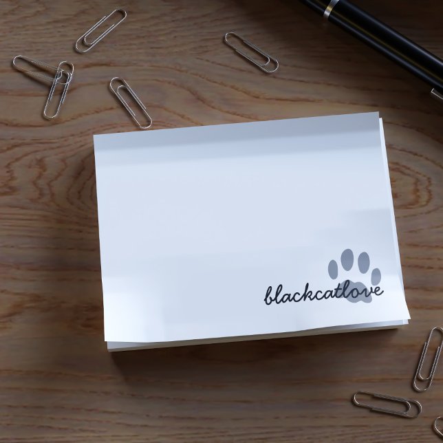 Pet Paw Print Personalised Cat Lover White Post-it Notes (Creator Uploaded)