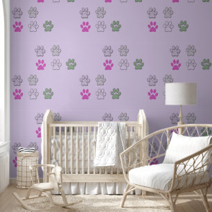 Pet Paw Prints Cats Dogs Lavender Purple Wallpaper